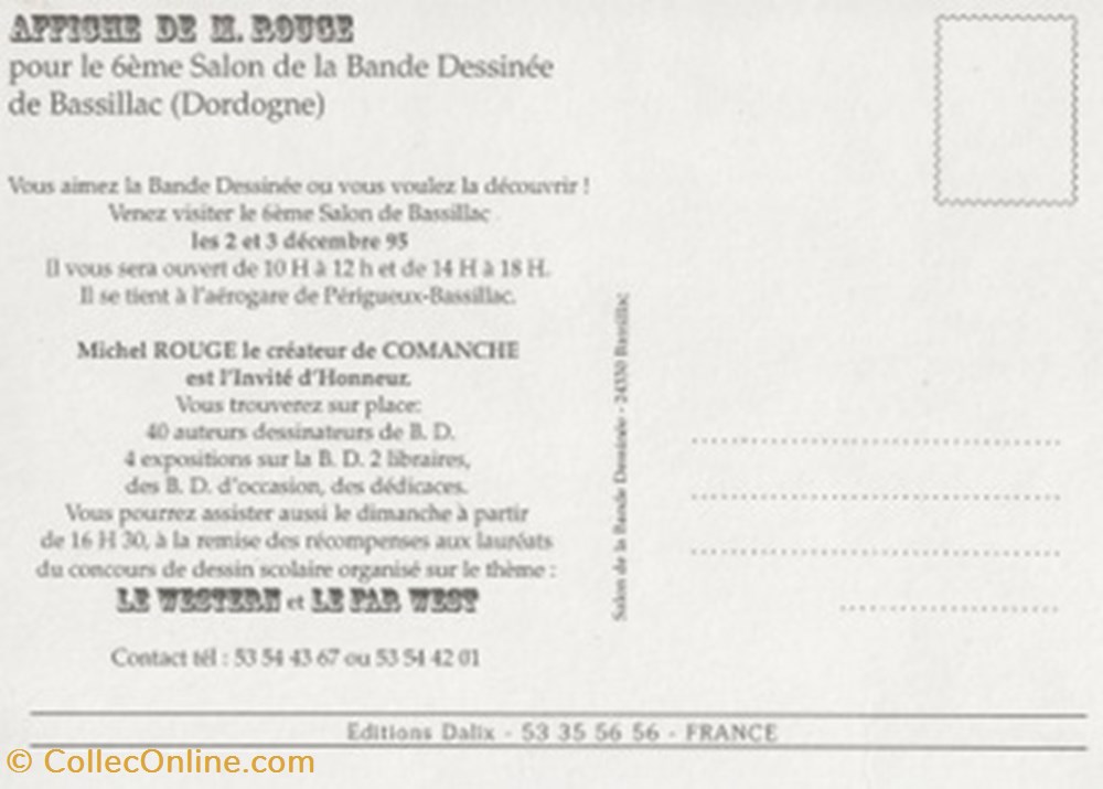 cartes postales bande dessinee bassillac 24 1995