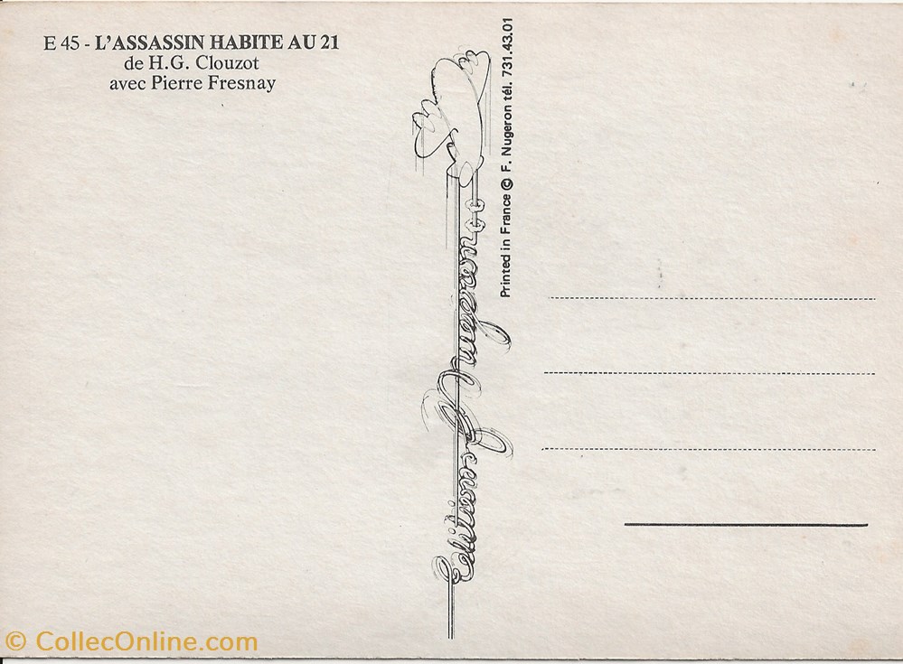 L'assassin habite au 21 cartes postales autres l assassin habite au 21