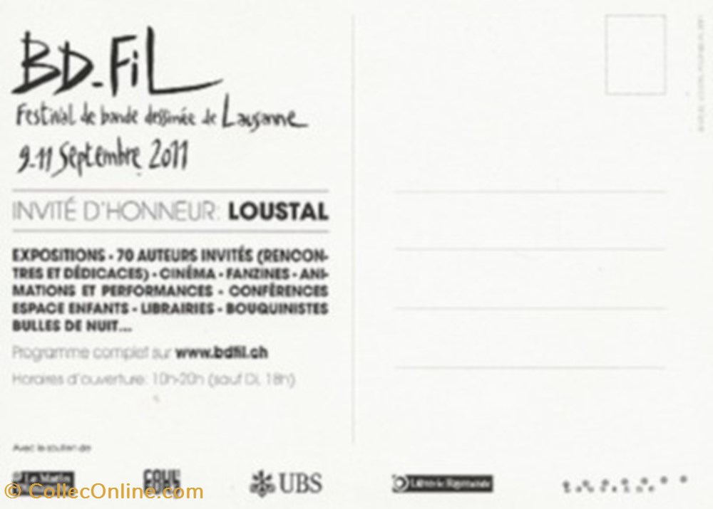 cartes postales bande dessinee lausanne suisse 2011