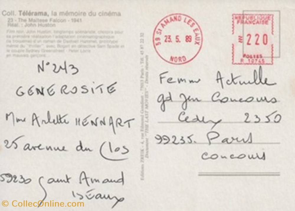 Le faucon maltais cartes postales autres le faucon maltais