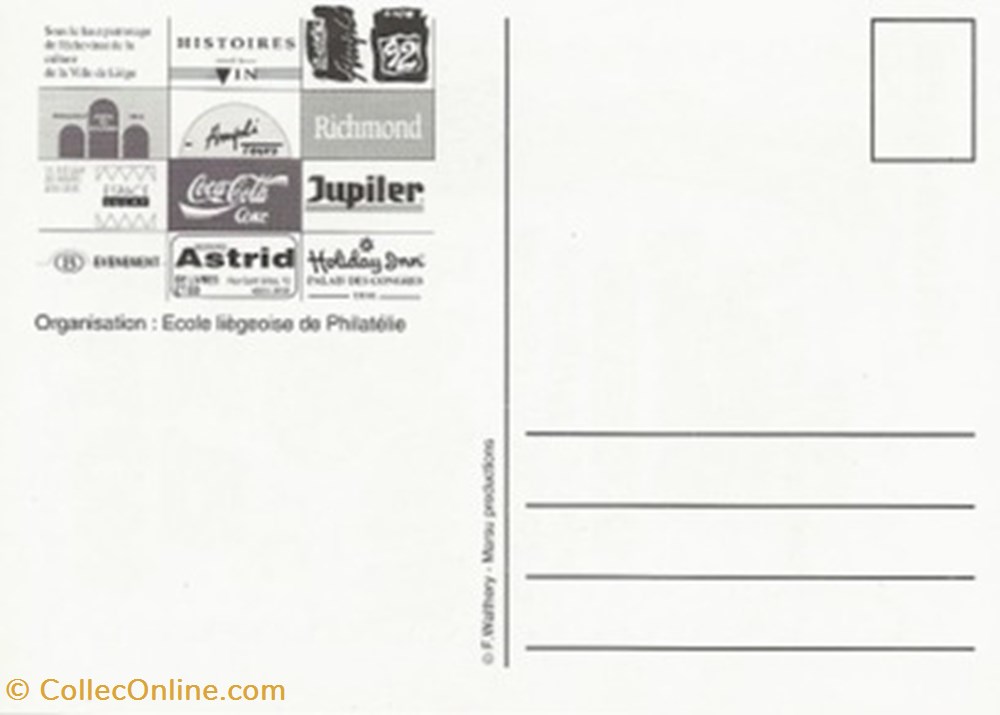 cartes postales bande dessinee liege belgique 1992
