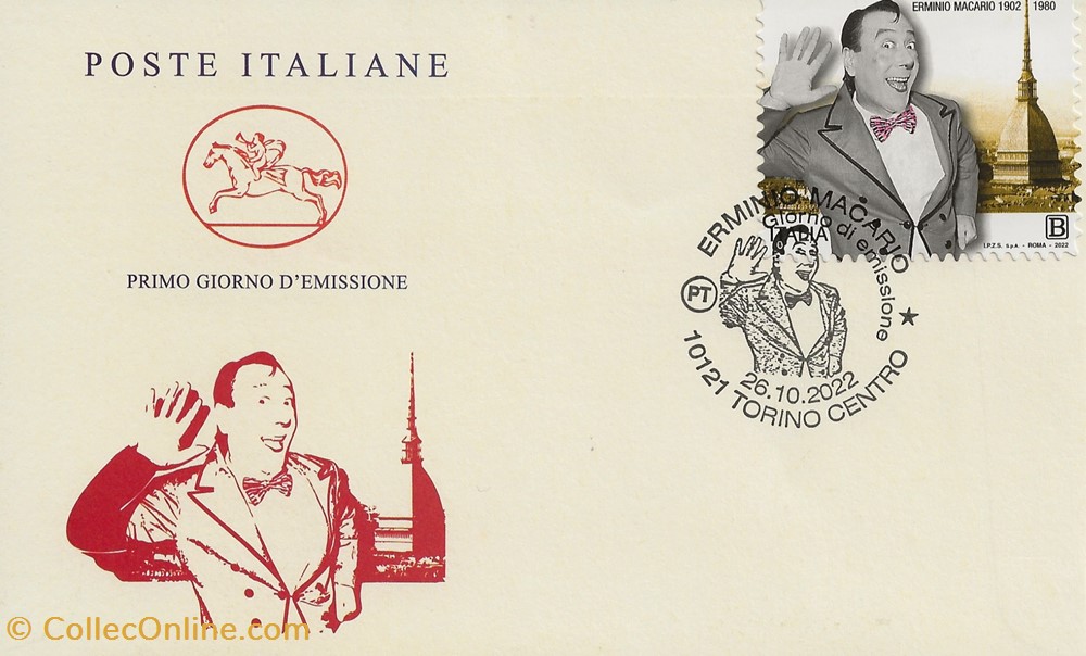 Torino (Italie) 2022 Erminio Macario timbres torino italie 2022 erminio macario