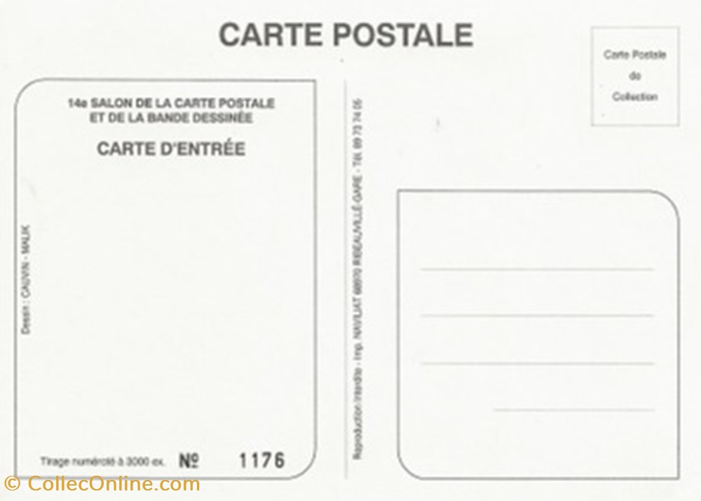 cartes postales bande dessinee colmar 68 1994