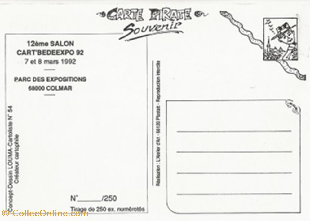 Colmar (68) 1992 cartes postales bande dessinee colmar 68 1992