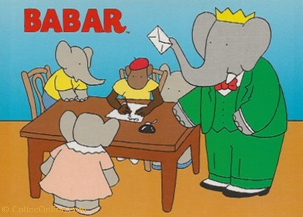 cartes postales bande dessinee babar
