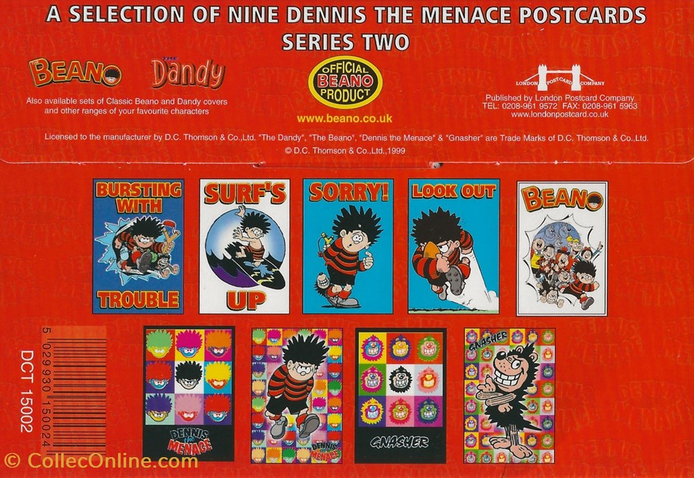 Dennis la Menace 4 cartes postales bande dessinee dennis la menace