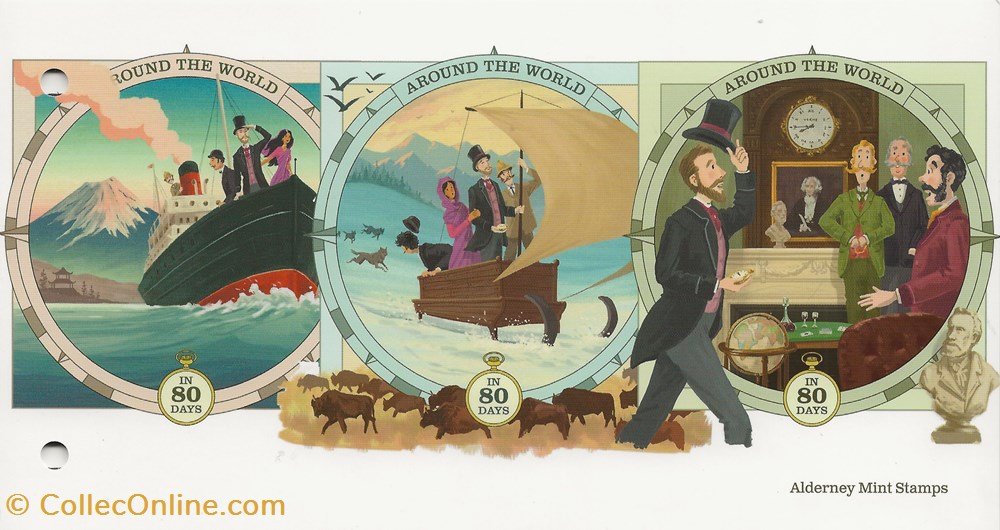 Sainte Anne (Alderney) 2023 Around the world in 80 days 2 timbres sainte anne alderney 2023 around the world in 80 days