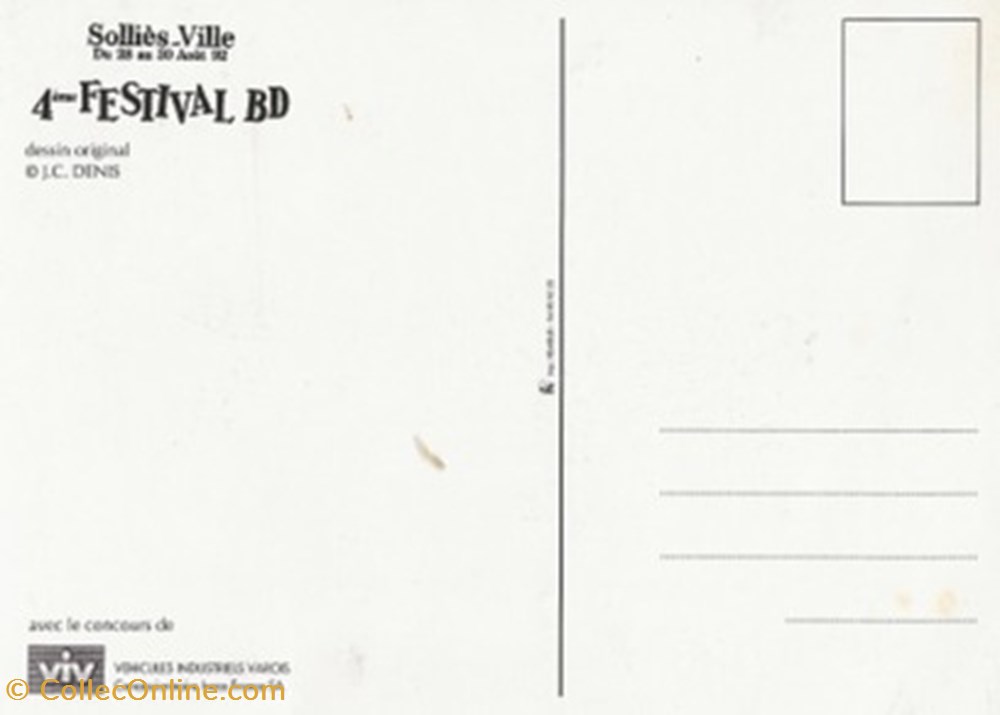 cartes postales bande dessinee sollies ville 83 1992