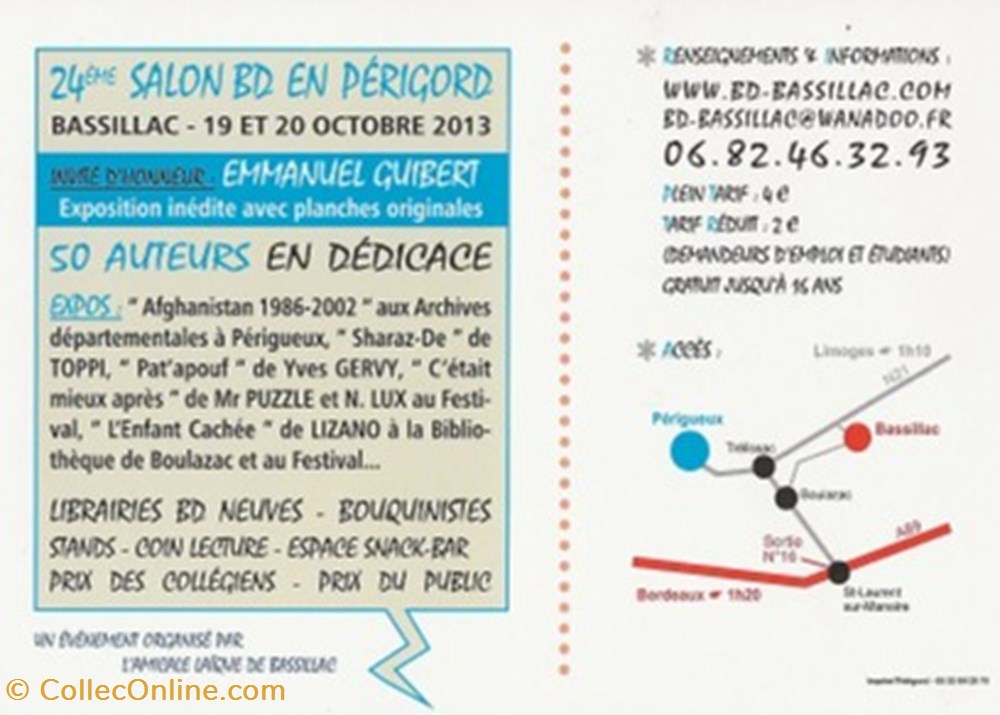 cartes postales bande dessinee bassillac 24 2013