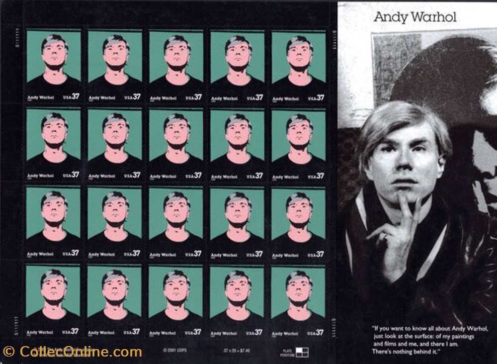 ZZZ Bloc (Etats-Unis) 2002 Andy Warhol timbres zzz bloc etats unis 2002 andy warhol