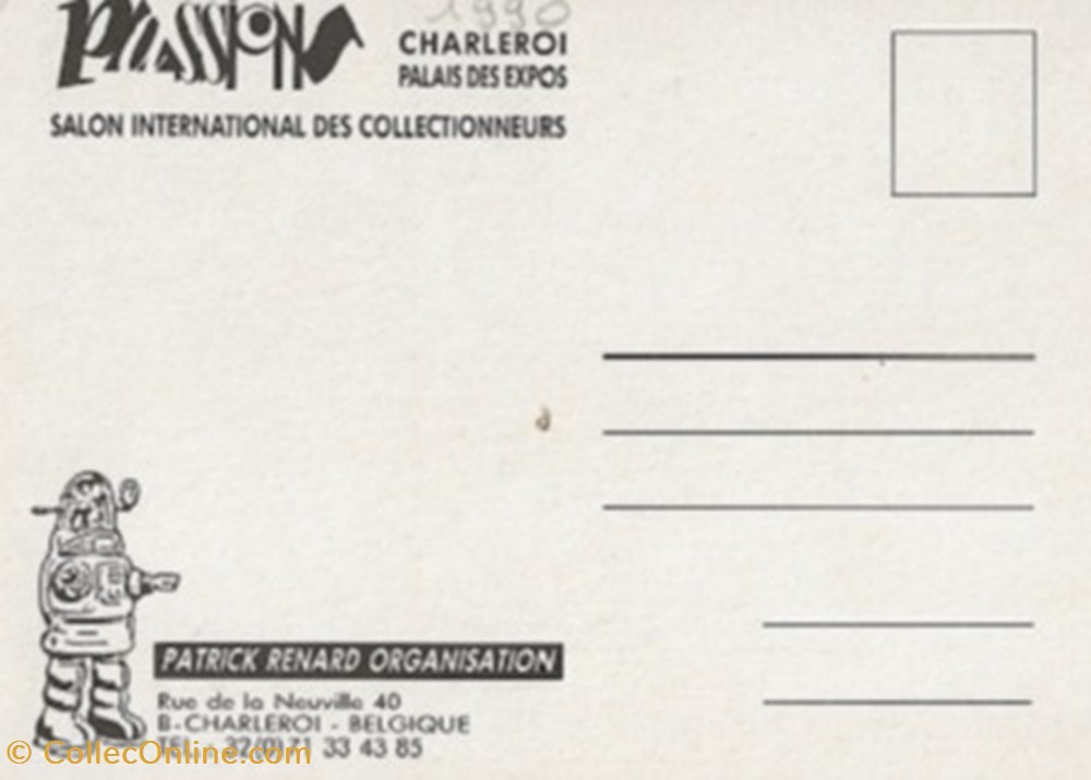 cartes postales bande dessinee charleroi belgique 1990