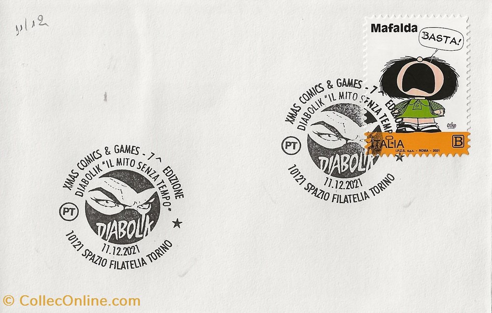 Torino (Italie) 2021 Diabolik timbres torino italie 2021 diabolik