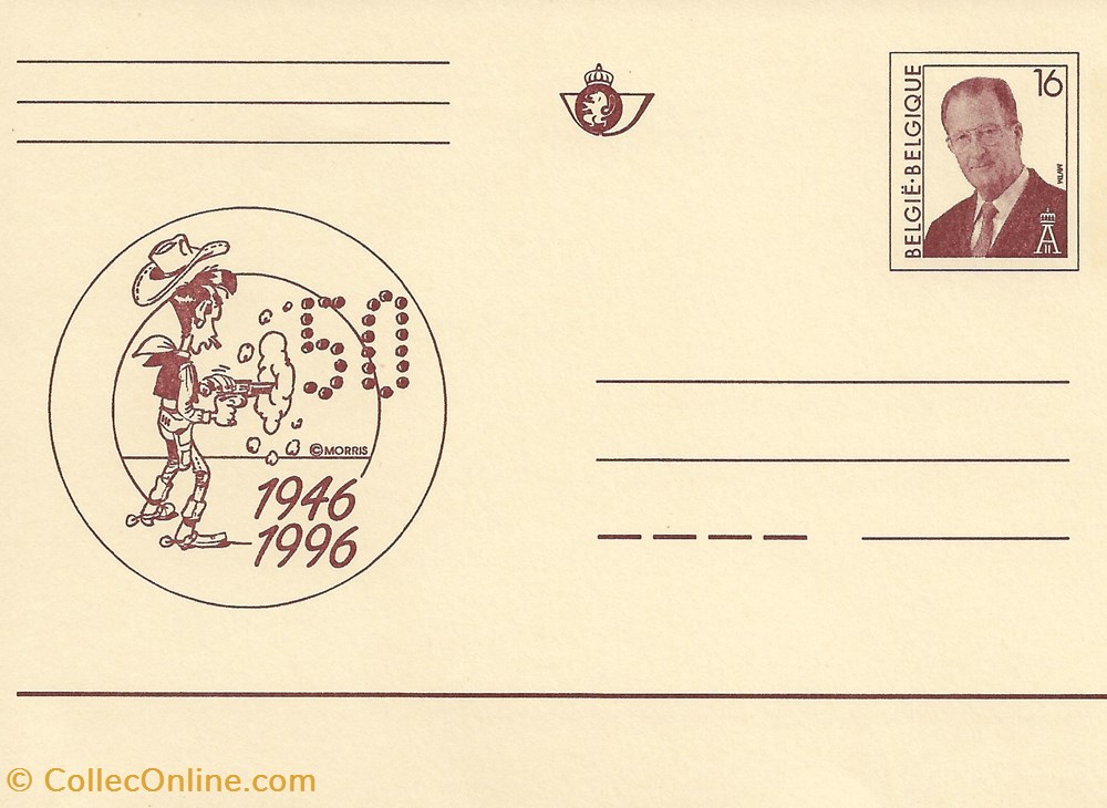 ZZ prêt à poster Belgique 1996 Lucky Luke 1946/1996 timbres zz pret a poster belgique 1996 lucky luke 1946 1996