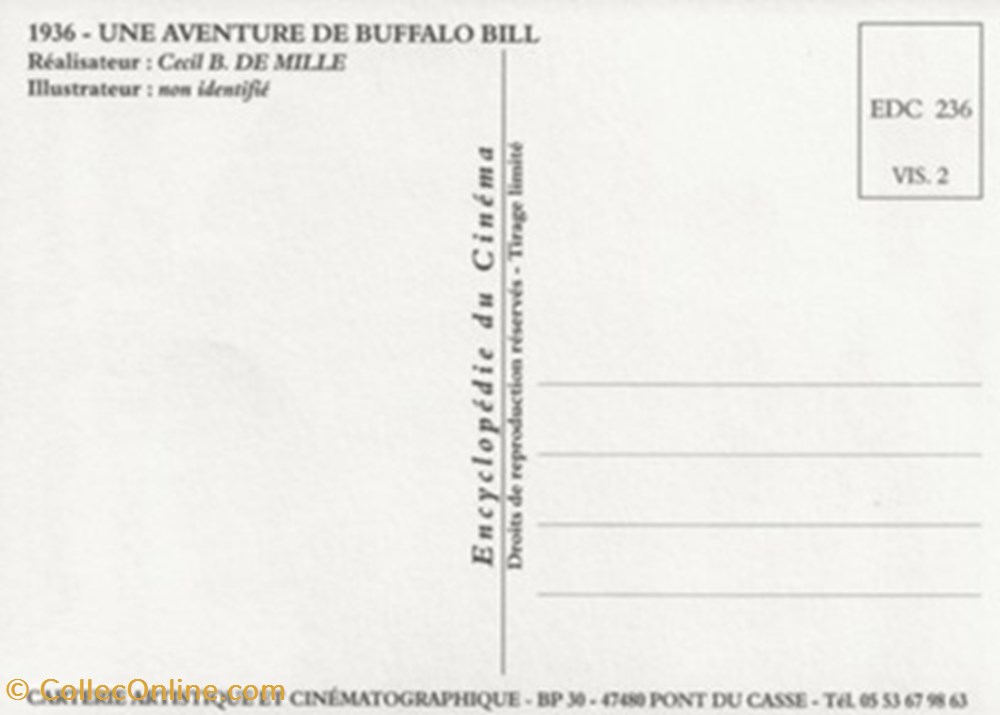 cartes postales autres une aventure de buffalo bill
