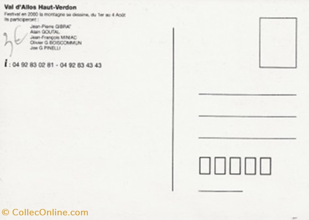Val d'Allos (04) 2000 cartes postales bande dessinee val allos 04 2000