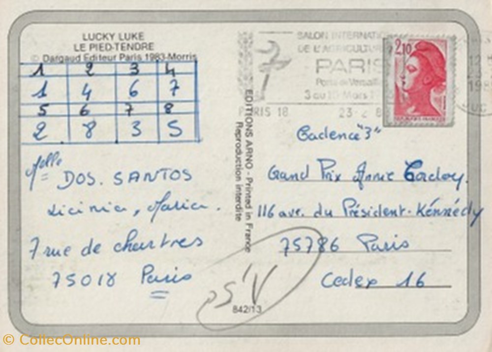 Lucky Luke cartes postales bande dessinee lucky luke