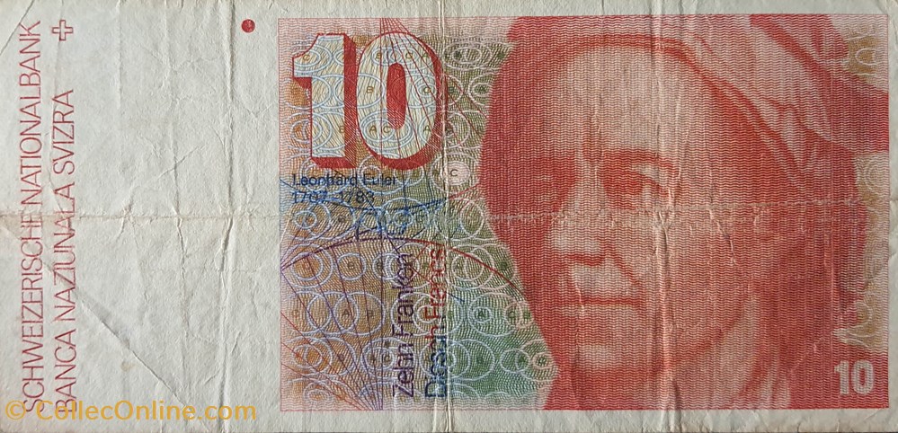 Billet 10 Francs Suisse type Leonhard Euler billets europe billet 10 francs suisse type leonhard euler