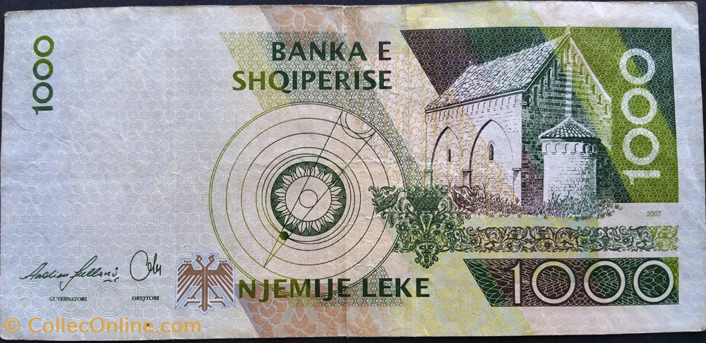 1000 Lekë 2007 billets europe albanie 1000 leke 2007