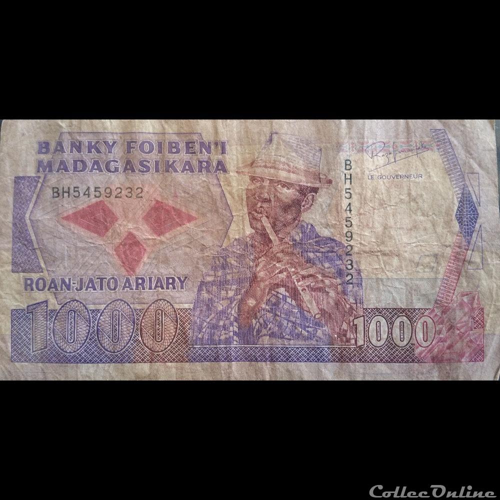 billets afrique madagascar mille francs
