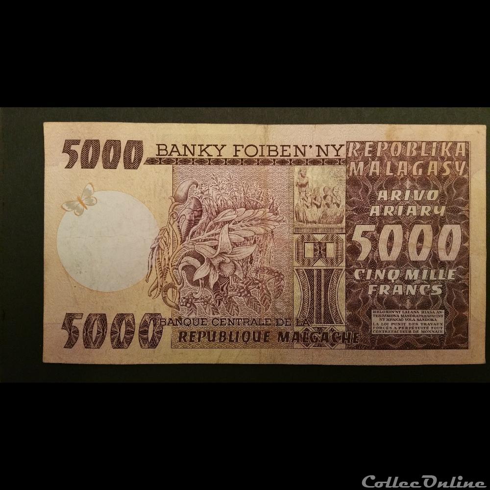 5000 Ariary 1974 billets afrique madagascar 5000 ariary 1974