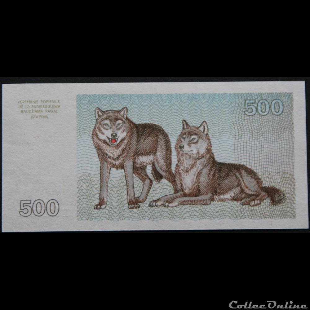 billets europe lituanie 500 talonas 1993