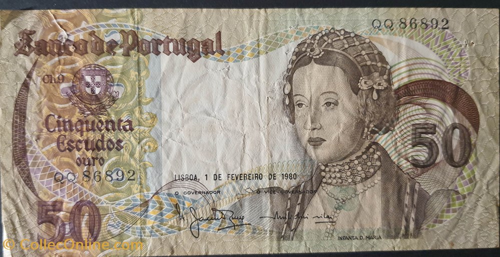 50 Escudos 01-02-1980 billets europe portugal 50 escudos 01 02 1980