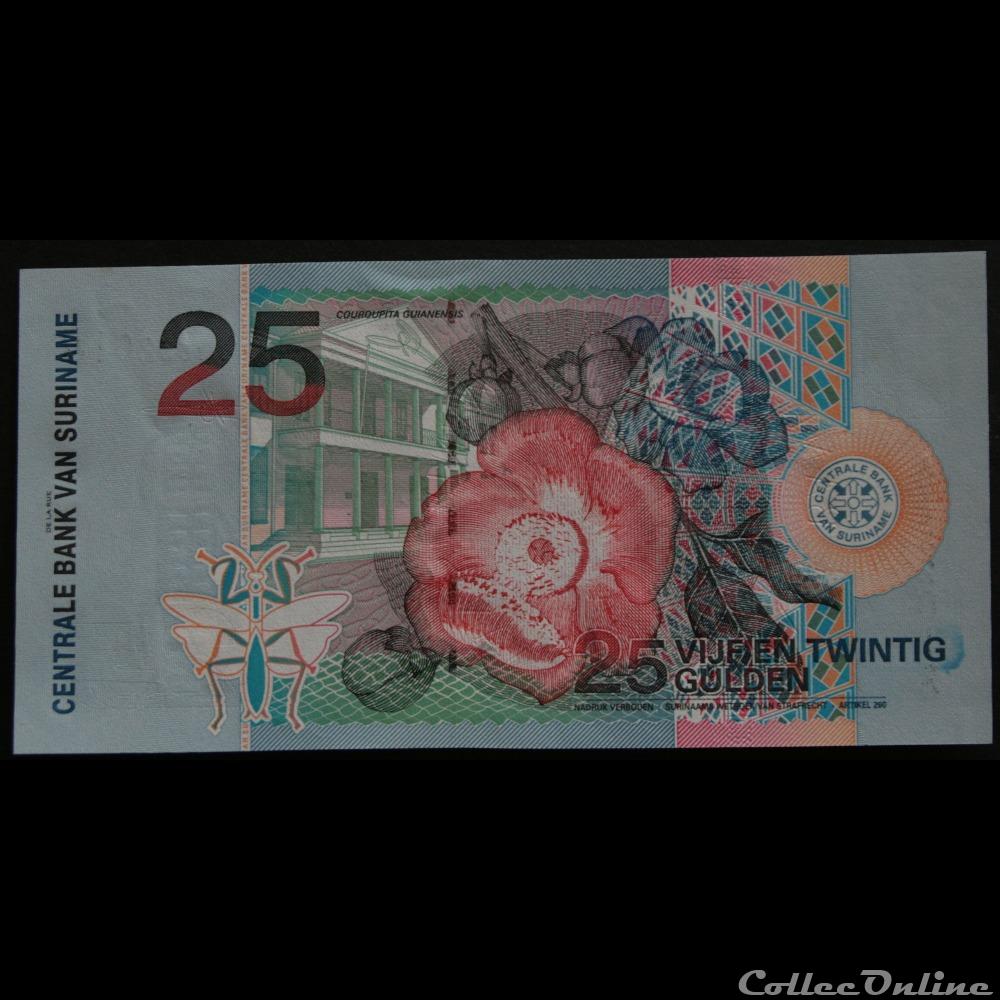 25 Gulden Suriname 2000 billets amerique du sud 25 gulden suriname 2000
