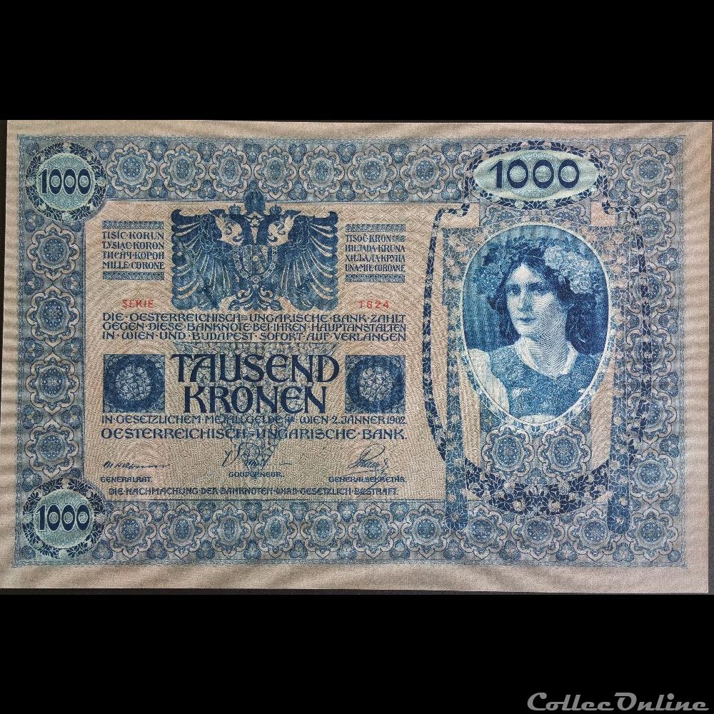 billet europe autriche 1000 kronen 1902