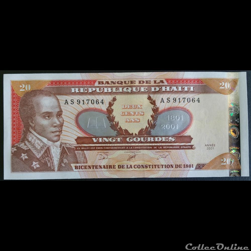 billet amerique du nord haiti 20 gourdes 2001