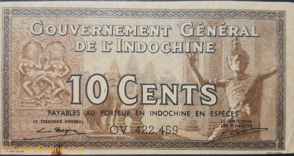 10 cents 1939 billets asie 10 cents 1939