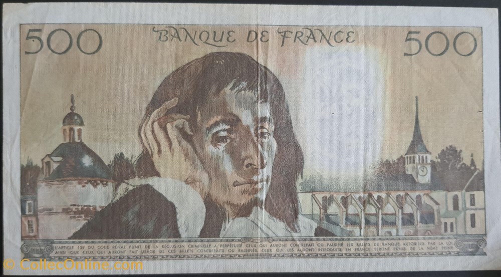 billets europe france cinq cents francs pascal 6 1 1983