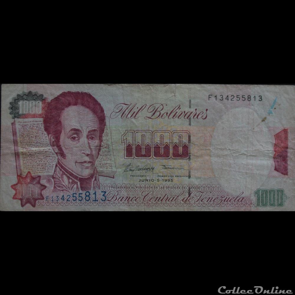 billets amerique du sud venezuela 1000 bolivars 1995