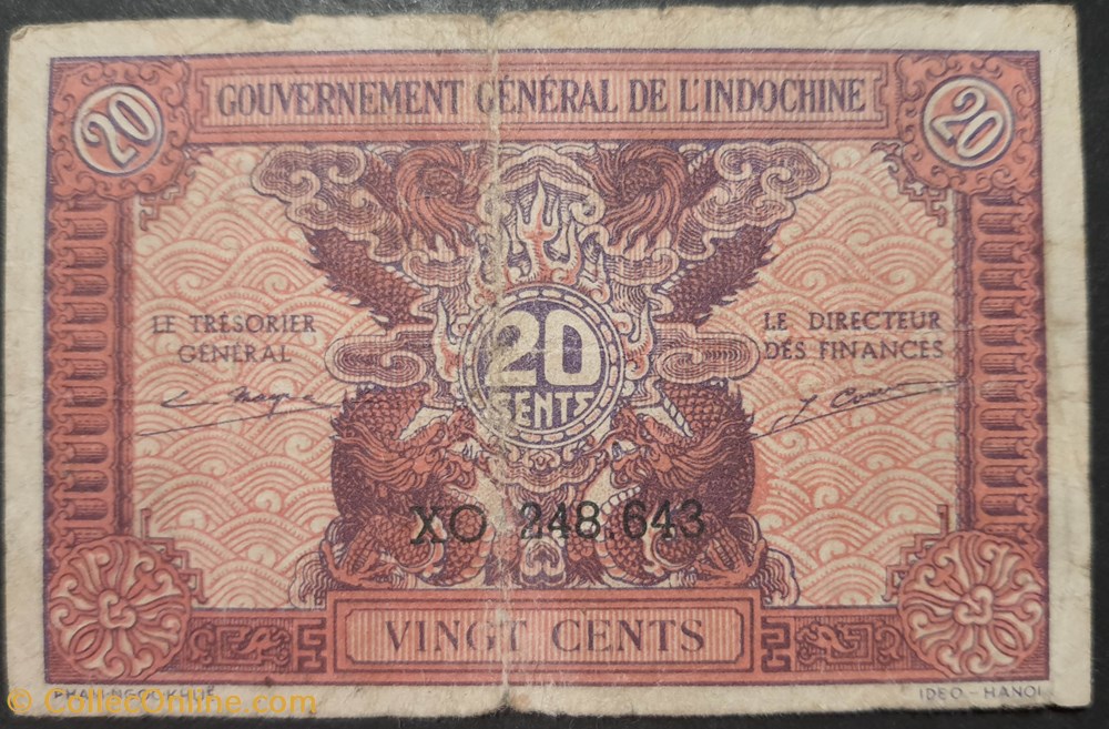 20 cents 1942 billets asie 20 cents 1942