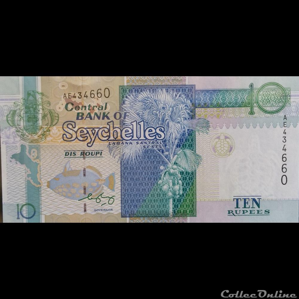 billets afrique seychelles 10 rupees