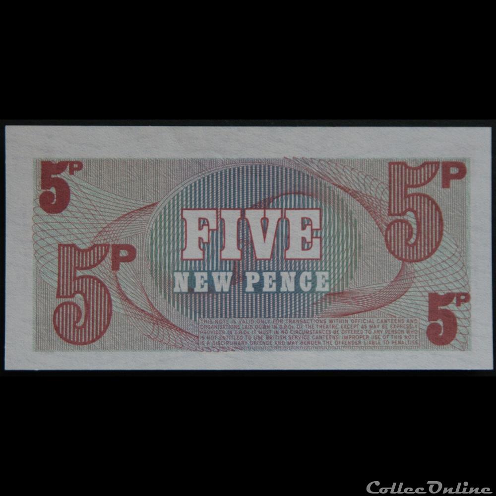 5 Pence British Armed Forces 6émé seri billet royaume uni bresil 5 pence british armed forces 6eme seri
