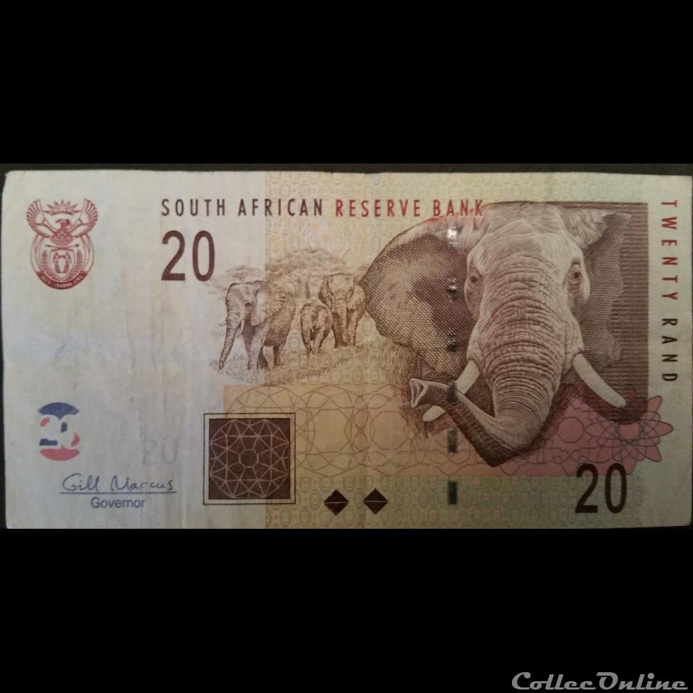 20 Rand ÉMISSIONS DE 2012 billet afrique du sud 20 rand emissions de 2012