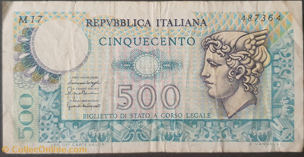 500 Lire 1976 billets europe italie 500 lire 1976