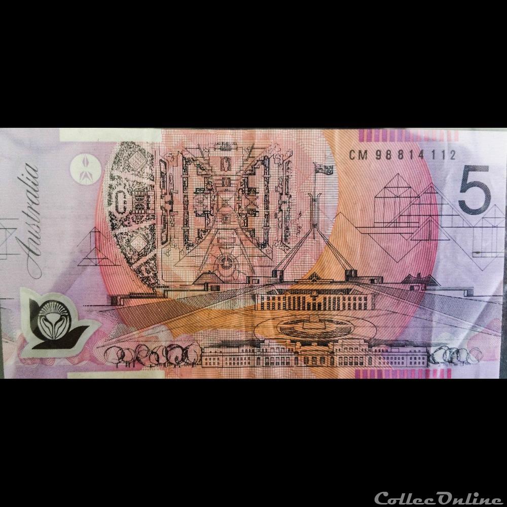 5 Dollars Australien billet oceanie 5 dollars australien