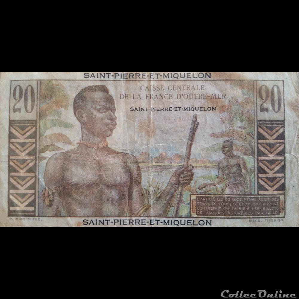 20 Francs - Saint Pierre et Miquelon billets europe france 20 francs saint pierre et miquelon