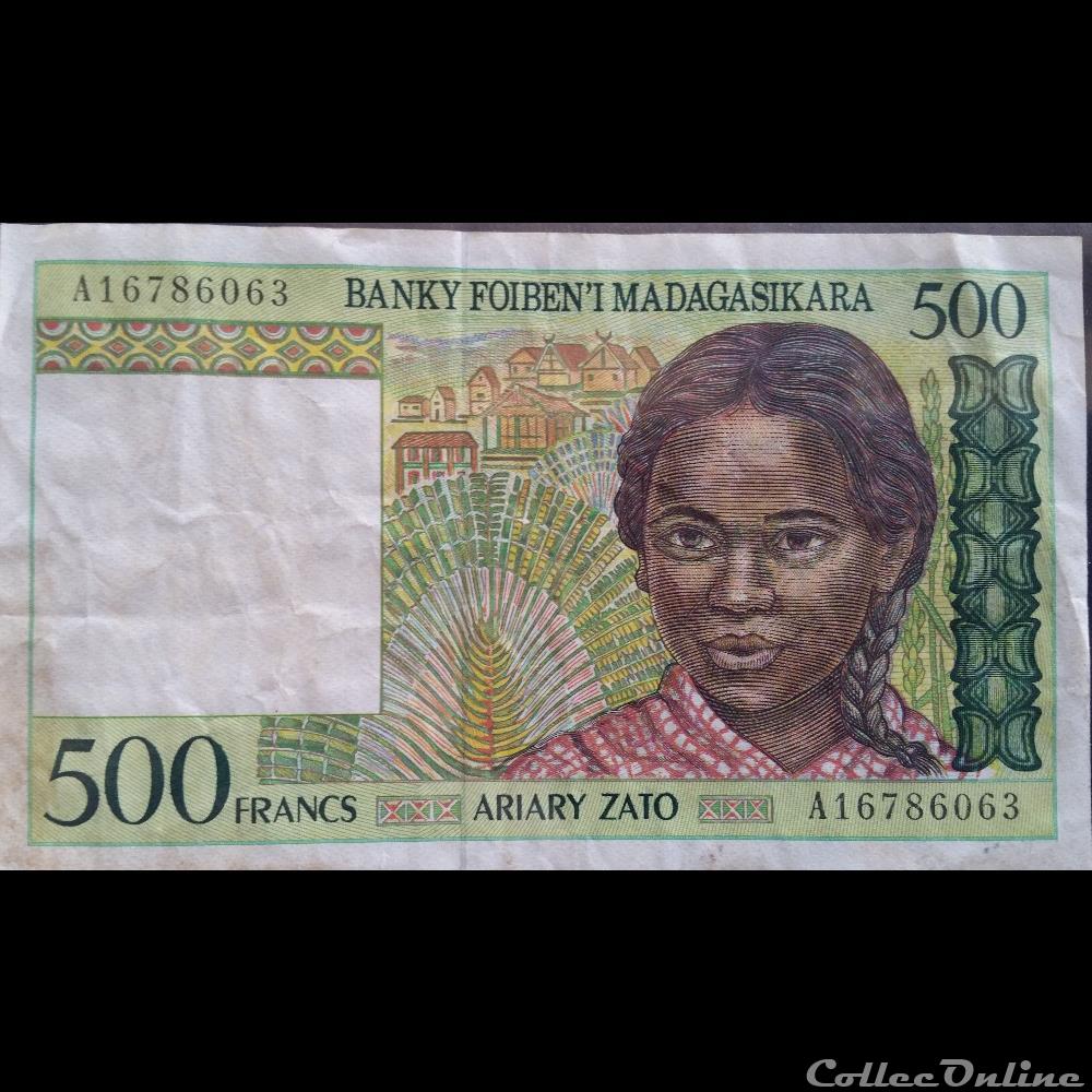500 Francs billets afrique madagascar 500 francs