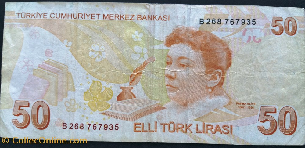 billets asie turquie 50 turk liras 2009