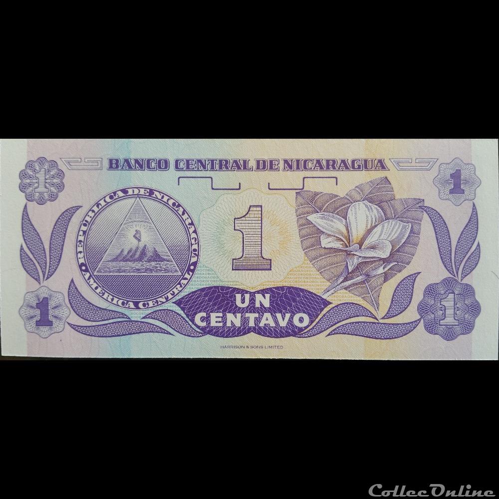 1 Centavos de Cordoba billets amerique centrale et caraibes nicaragua 1 centavos de cordoba
