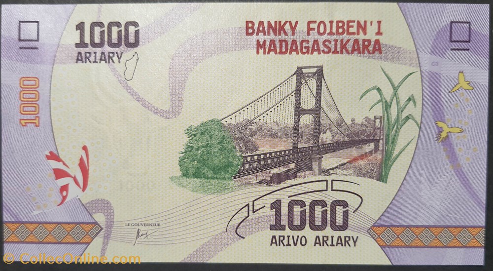1000 Ariary 2017 billets afrique madagascar 1000 ariary 2017