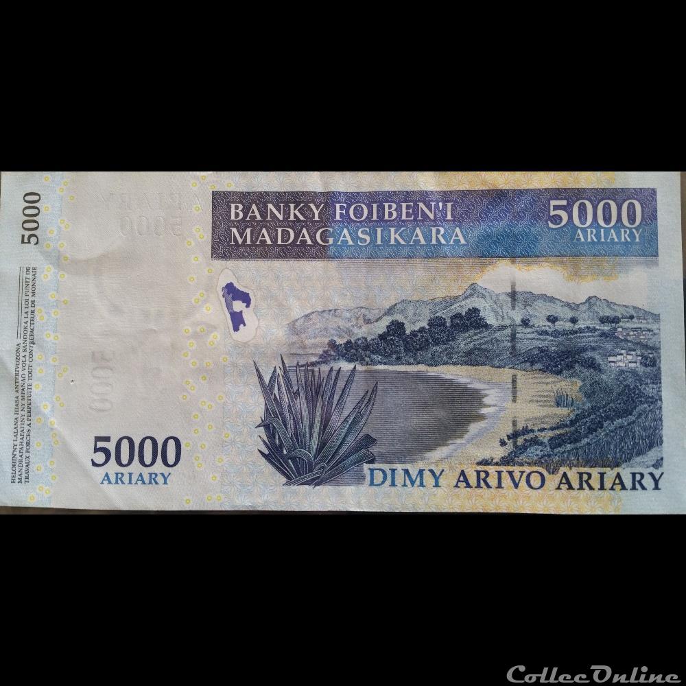 5000 Ariary billets afrique madagascar 5000 ariary