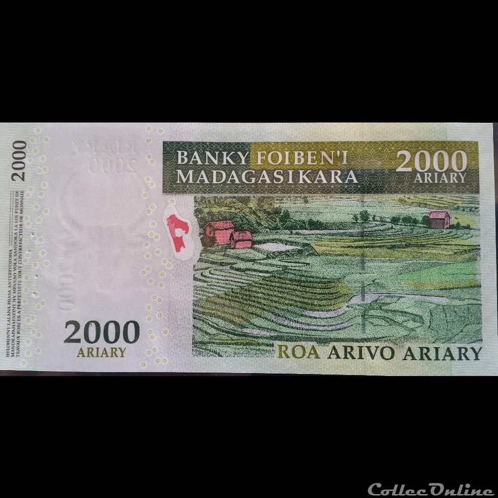 2000 Ariary billets afrique madagascar 2000 ariary