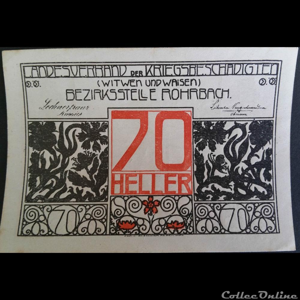 70 Heller billet europe autriche 70 heller