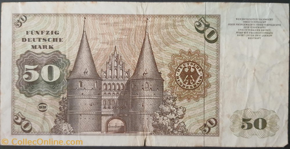 billets europe allemagne 50 deutsche mark 1977