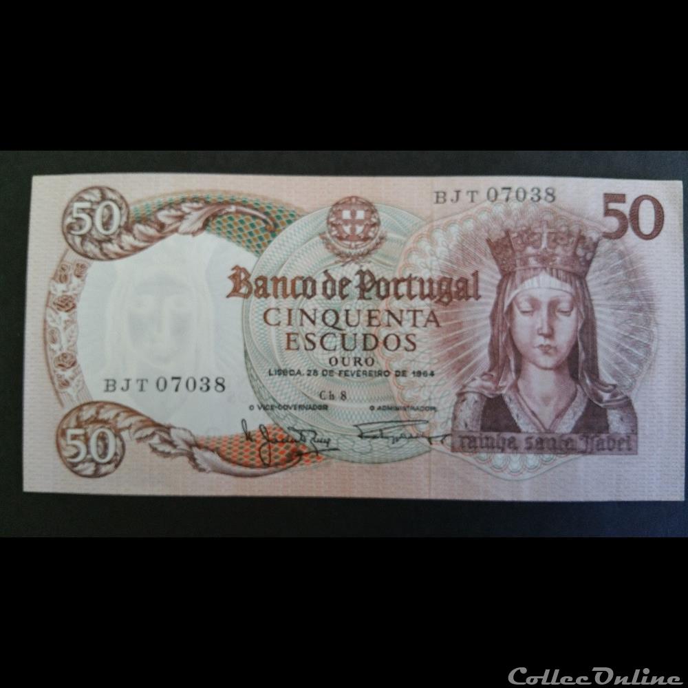 50 Escudos 1964 billets euros portugal 50 escudos 1964