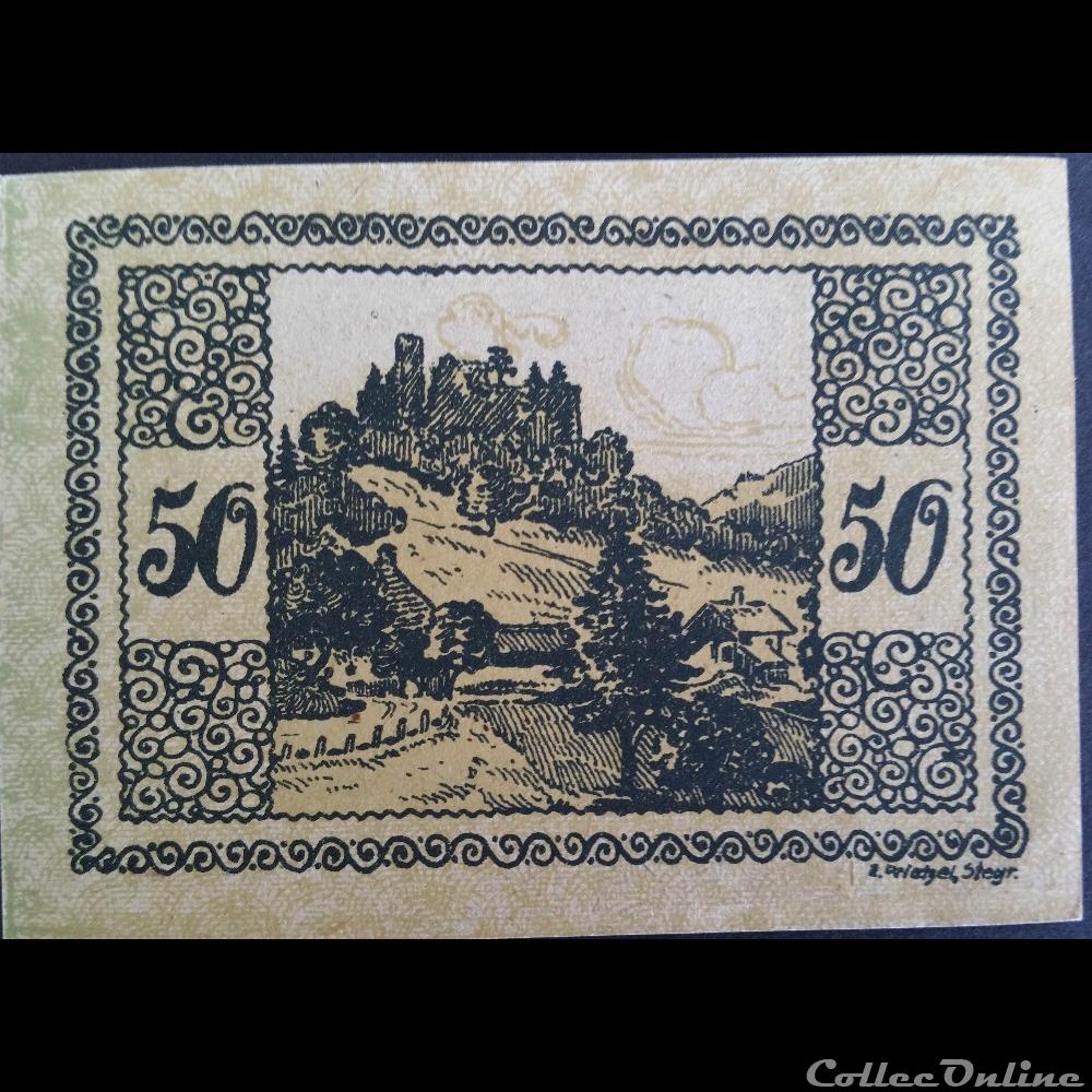 50 Heller dec 1920 billet europe autriche 50 heller dec 1920