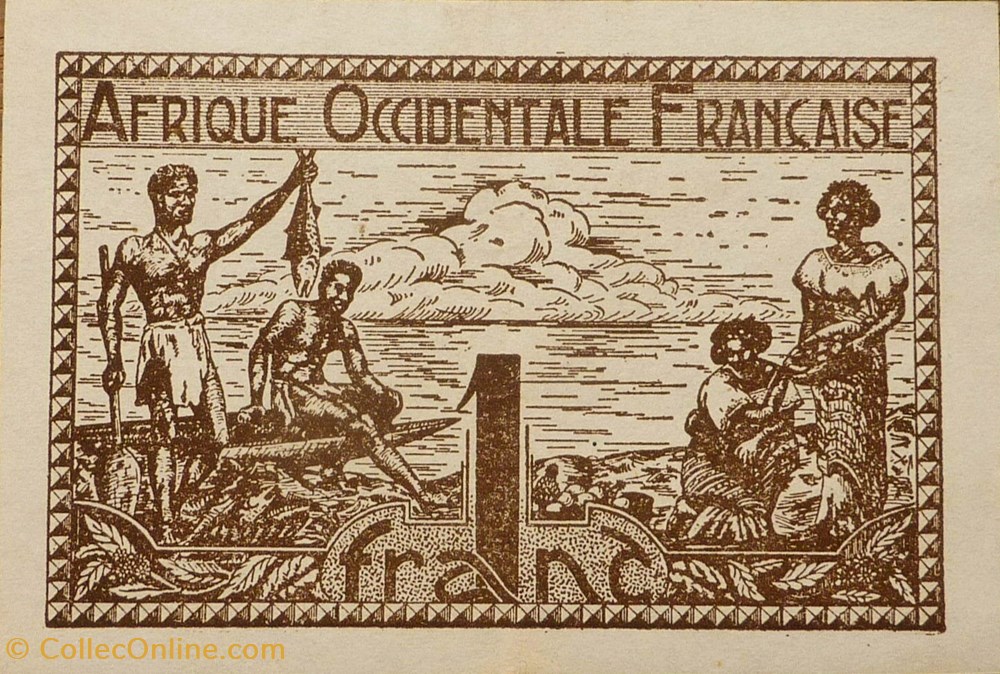 billets afrique occidentale francaise billet de 1 franc non date 1944